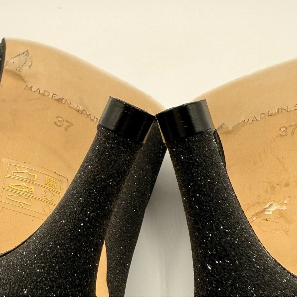 Raphael Sarti Elite Black Sparkle Women's Low Heels Size 37 - Picture 16 of 17